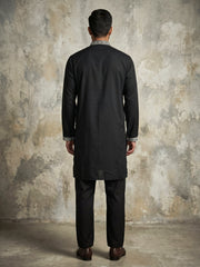 Imported Japanese Fabric Traditional Kurta Set for Men ( 65KP 5548Black ) [FF] [B-1-2]
