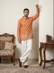 Premium Printed & Thread Work Kurta with Korean Pants ( 65KP PJ11W 5553Orange ) [FF] [D-3]