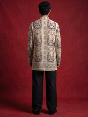 Cotton Blend Ethnic Printed Kurta with Korean Pants ( 65KP PJ11B 5573Beige ) [FF] [H-6(A-1-2-3-4)]