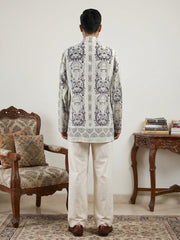 Cotton Blend Ethnic Printed Kurta with Korean Pants ( 65KP PJ11W 5573White ) [FF] [H-6(A-1-2-3-4)]