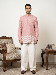 Cotton Blend Printed Kurta with Korean Pant Set ( 65KP PJ11W 5580Peach ) [FF] [G-10]