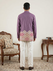 Geometric Printed Kurta with Korean Pant Set ( 65KP PJ11W 5581Purple )