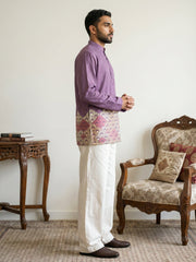 Geometric Printed Kurta with Korean Pant Set ( 65KP PJ11W 5581Purple )