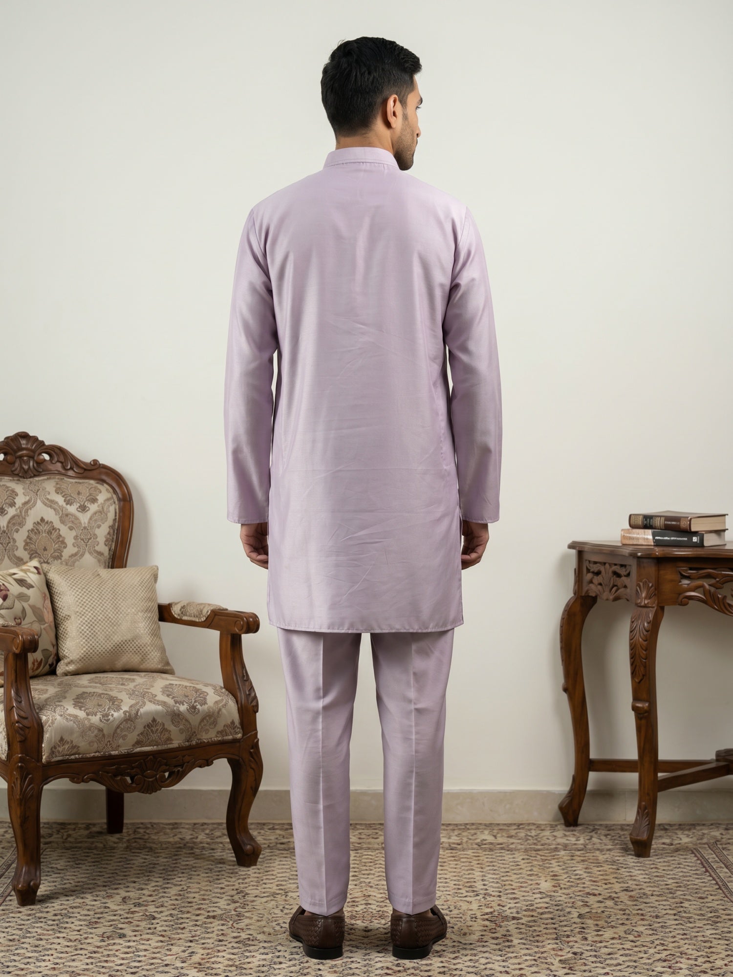 DesiQlo Men Solid Kurta Pyjama Set - Purple
