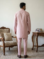 Classic Silk Blend Kurta Pyjama Set for Men ( 65KP 5586Peach ) [FF] [WAISTCOAT]