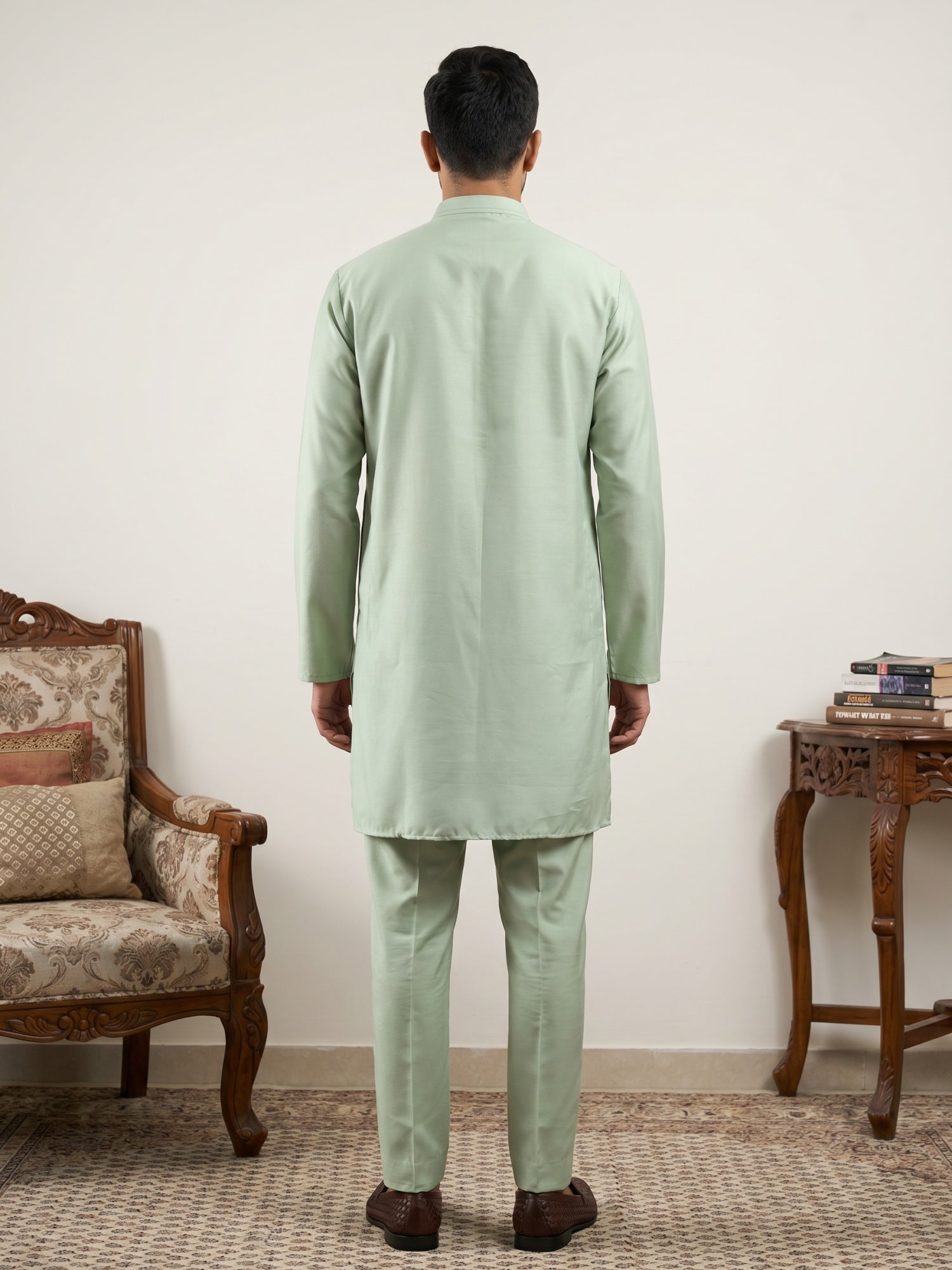 DesiQlo Men Solid Kurta Pyjama Set - Green