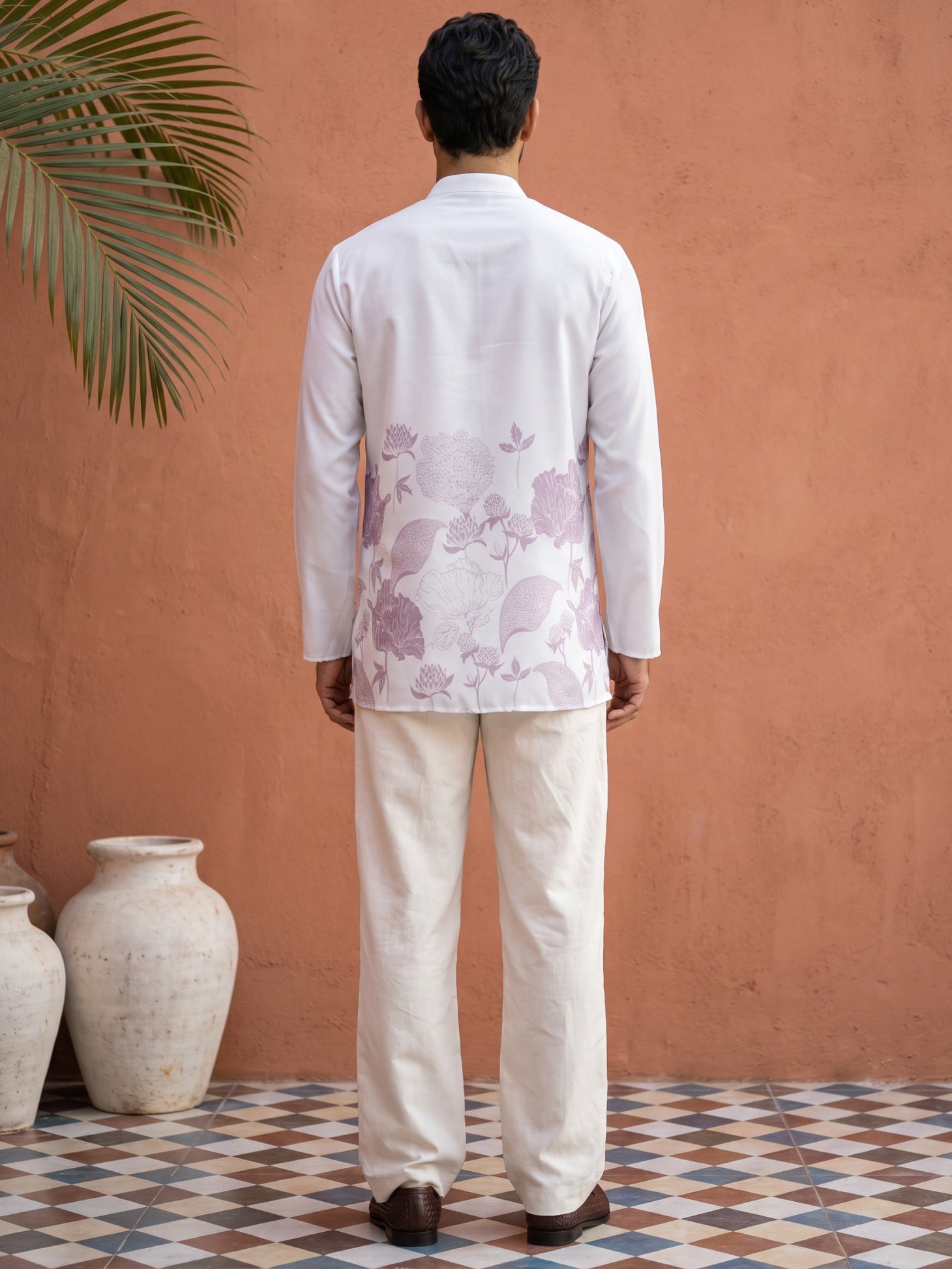 DesiQlo Men Printed Kurta Pyjama Set - Purple