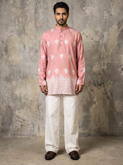 Cotton Blend Ethnic Printed Kurta With Korean Pants ( 65KP PJ11W 5614Pink )