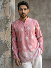 Cotton Blend Ethnic Printed Kurta With Korean Pants ( 65KP PJ11W 5614Pink )