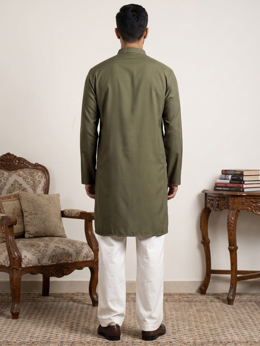 DesiQlo Men Embroidered Kurta Pyjama Set - Grey