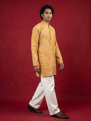 Printed Cotton Blend Kurta with Korean Pants ( 65KP PJ11W 5624Mustard )