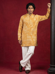 Printed Cotton Blend Kurta with Korean Pants ( 65KP PJ11W 5624Mustard )