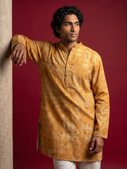 Printed Cotton Blend Kurta with Korean Pants ( 65KP PJ11W 5624Mustard )