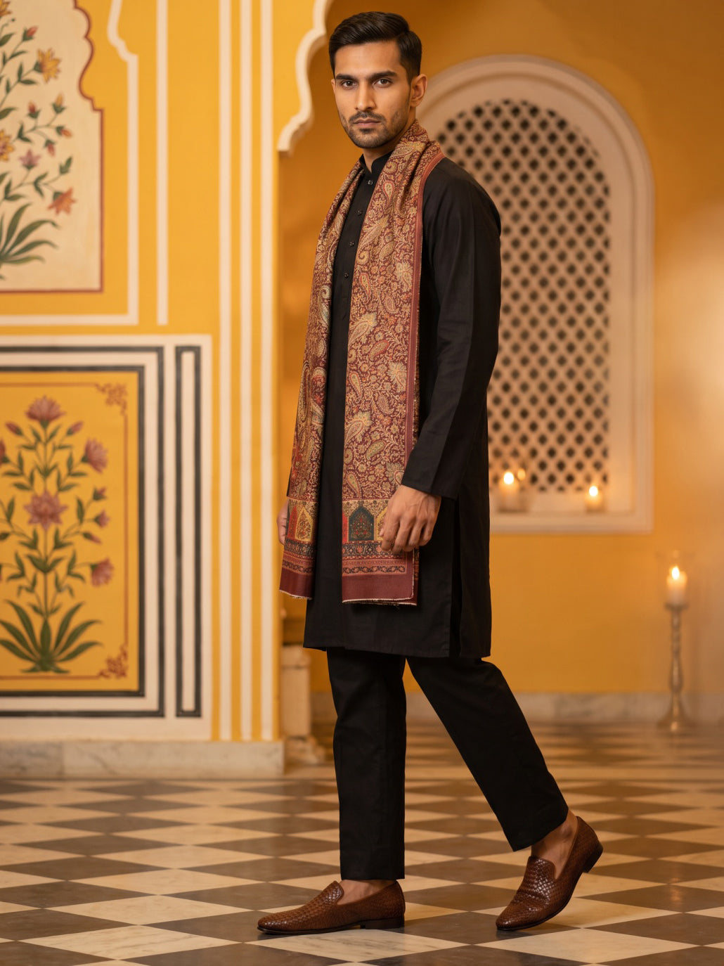 DesiQlo Men Solid Kurta Pyjama Set - Black - 65KP_DM-M2_5586Black_S