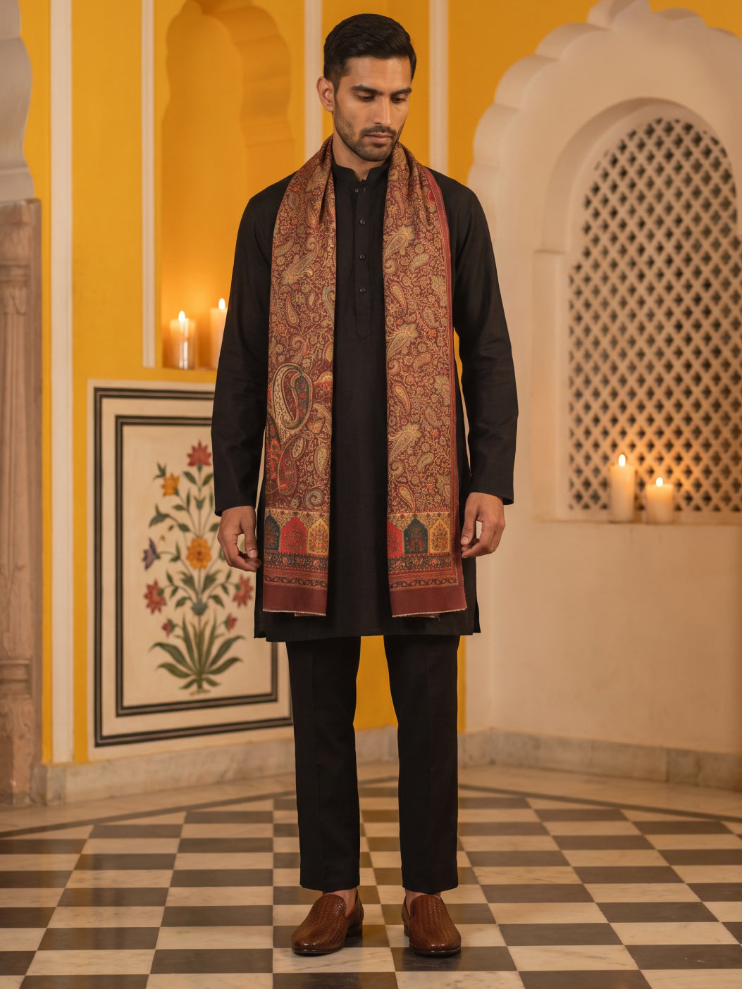 DesiQlo Men Solid Kurta Pyjama Set - Black - 65KP_DM-M2_5586Black_S