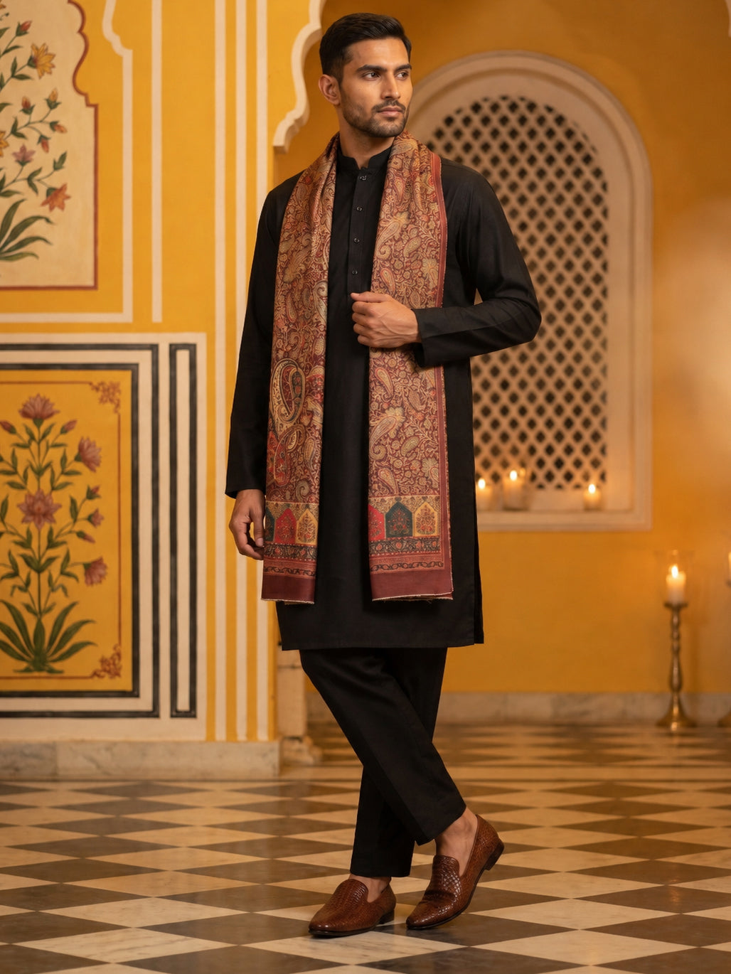 DesiQlo Men Solid Kurta Pyjama Set - Black - 65KP_DM-M2_5586Black_S