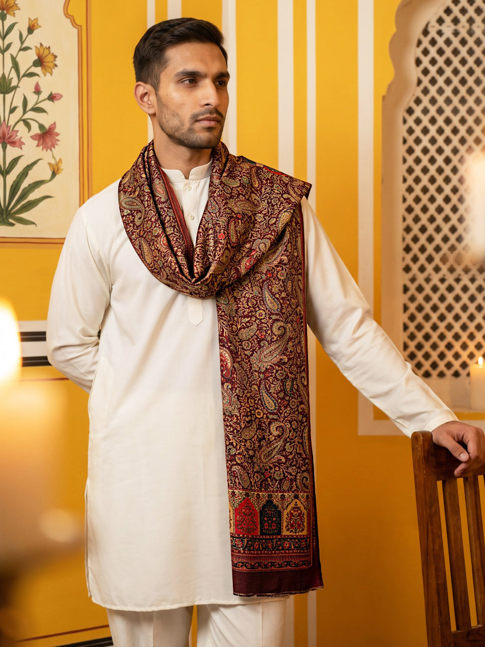 DesiQlo Men Solid Kurta Pyjama Set - White - 65KP_DM-M2_5586White_S
