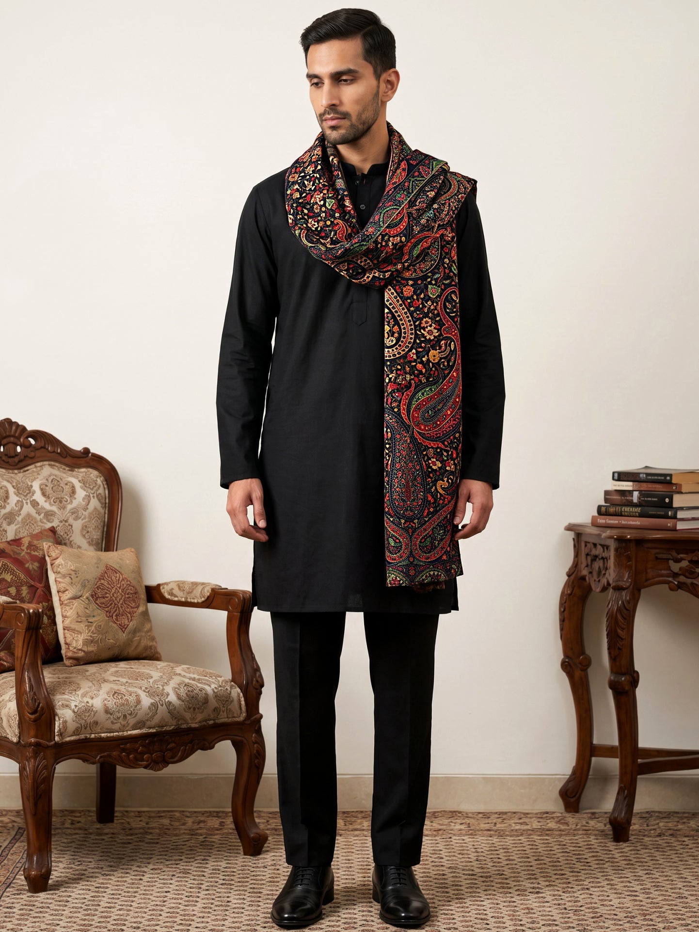 DesiQlo Men Solid Kurta Pyjama Set - Black