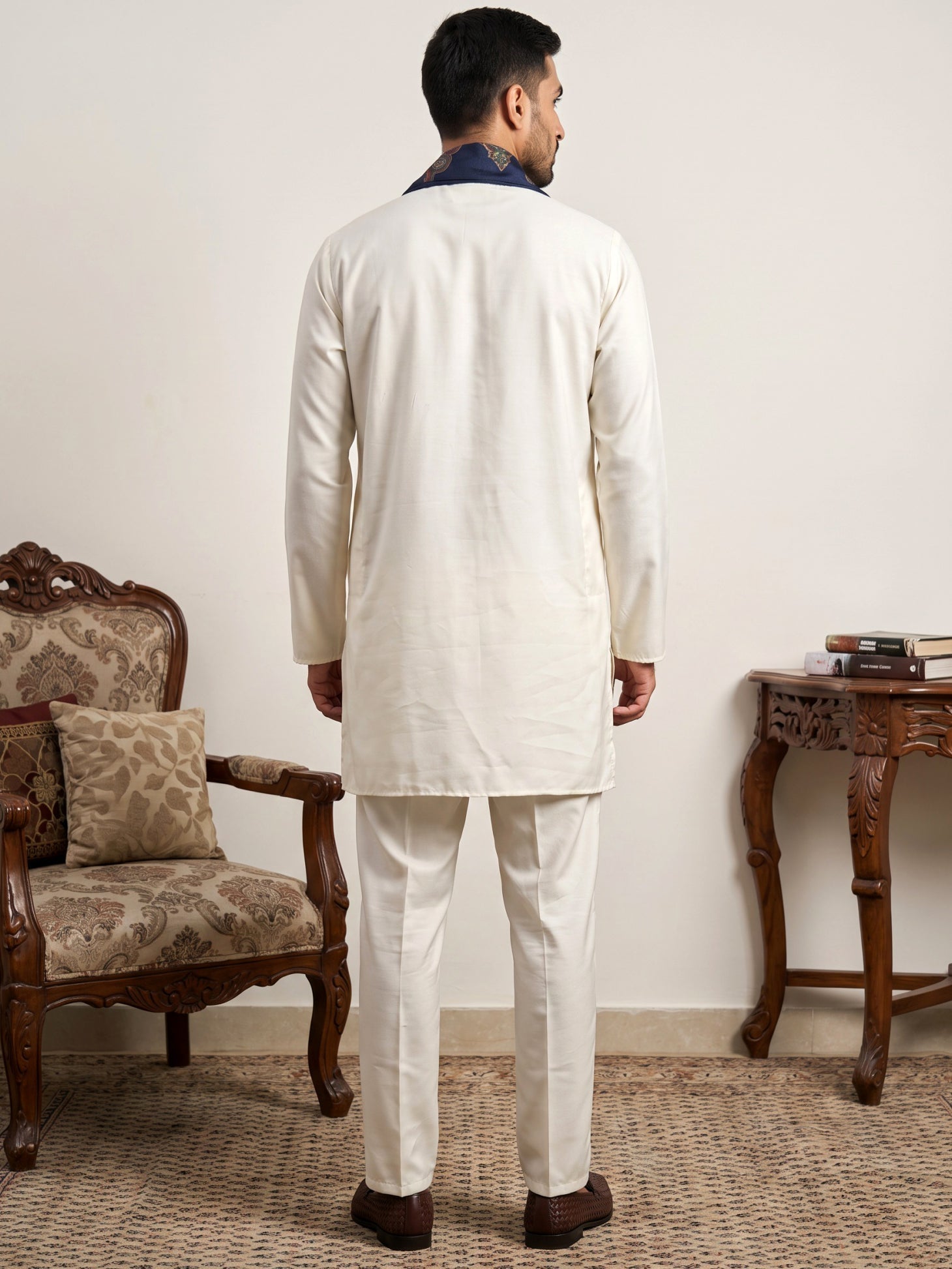 DesiQlo Men Solid Kurta Pyjama Set - White