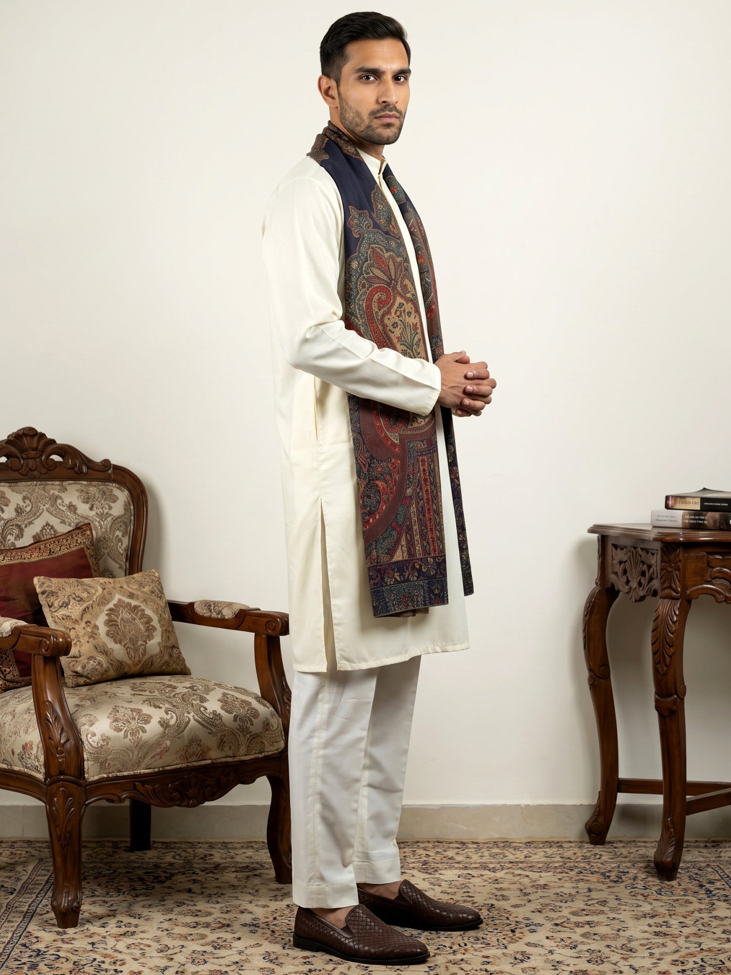 DesiQlo Men Solid Kurta Pyjama Set - White