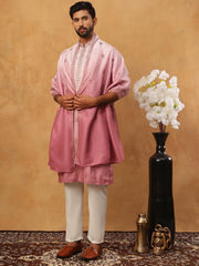 Embroidered Silk Blend Kurta Set with Dupatta (65KP D 5439 Pink ) [FF] [Q-7]