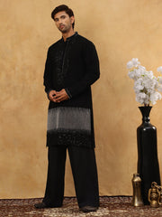 Japanese Imported Embroidered Kurta Set ( 65KP PJ11B 5502Black ) [FF] [L-4-5]