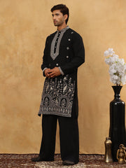 Luxury Japanese Imported Kurta Set for Men ( 65KP PJ11B 5503Black )