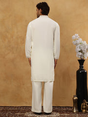 Luxury Japanese Imported Kurta Set for Men ( 65KP PJ11W 5503White )