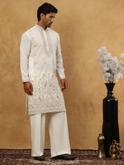 Luxury Japanese Imported Kurta Set for Men ( 65KP PJ11W 5503White )