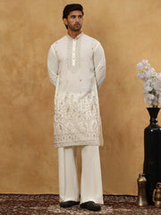 Luxury Japanese Imported Kurta Set for Men ( 65KP PJ11W 5503White )