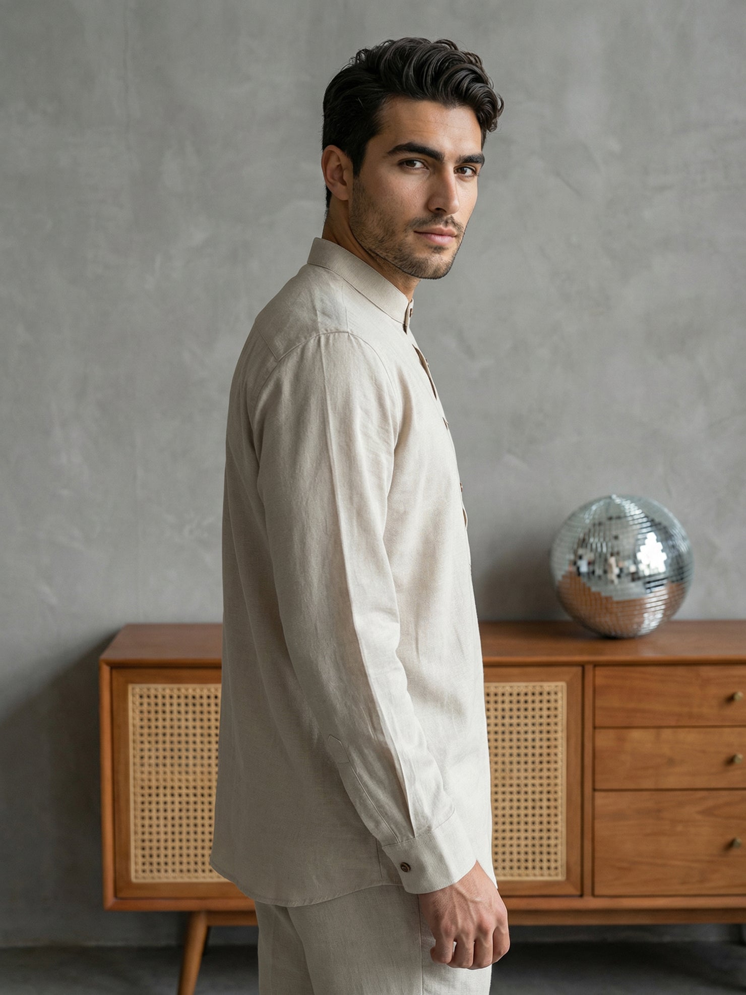 DesiQlo Men Solid Kurta Only - Beige