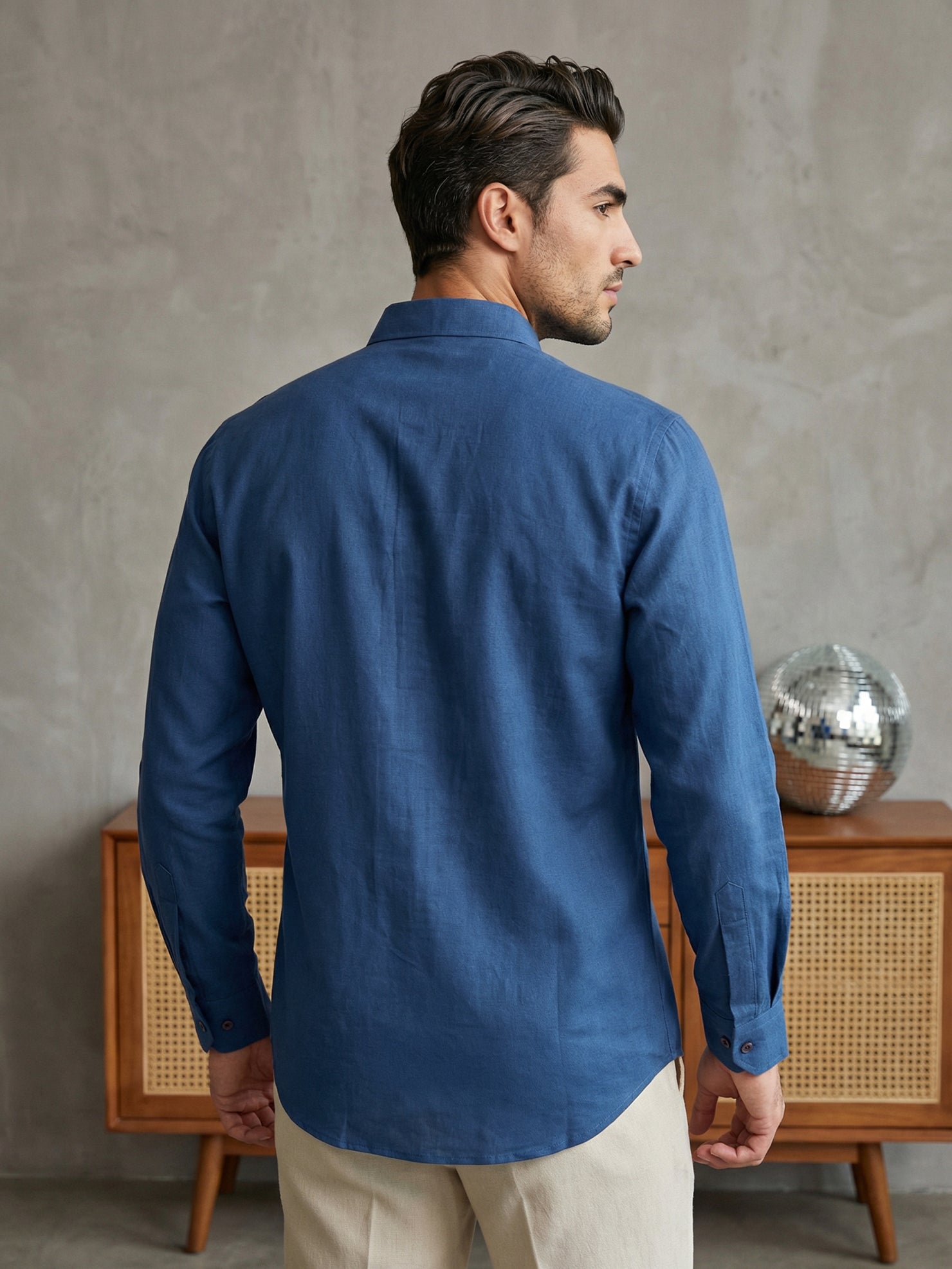 DesiQlo Men Solid Kurta Only - Blue - 65SK_5398Navy_S