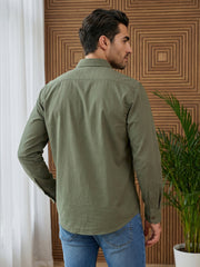 Men’s Solid Pure Cotton Short Kurta ( 65SK 5398Olive ) [FF] [P-16]