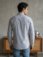 Men’s Blue Striped Short Kurta ( 65SK 5456Blue ) [FF] [O-6]
