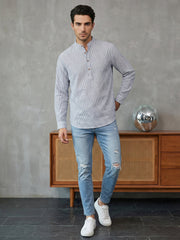 Men’s Blue Striped Short Kurta ( 65SK 5471Blue ) [FF] [K-14]