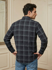 Men Classic Check Design Short Kurta ( 65SK 5486Grey ) [FF] [K-14]