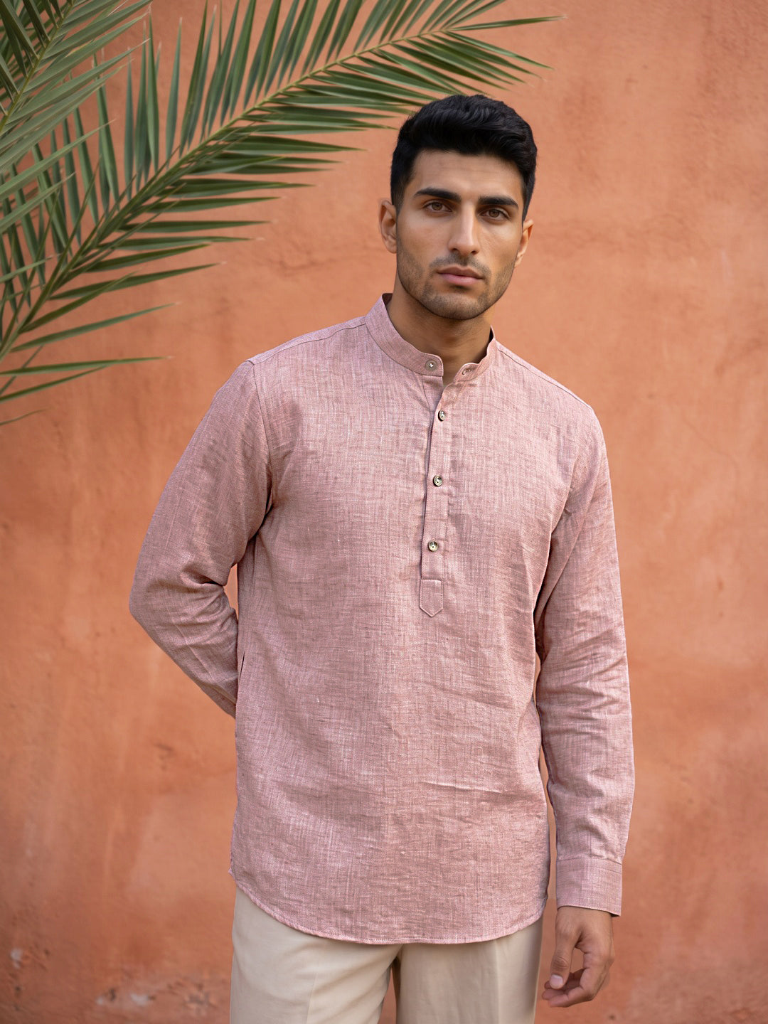 DesiQlo Men Solid Kurta Only - Orange