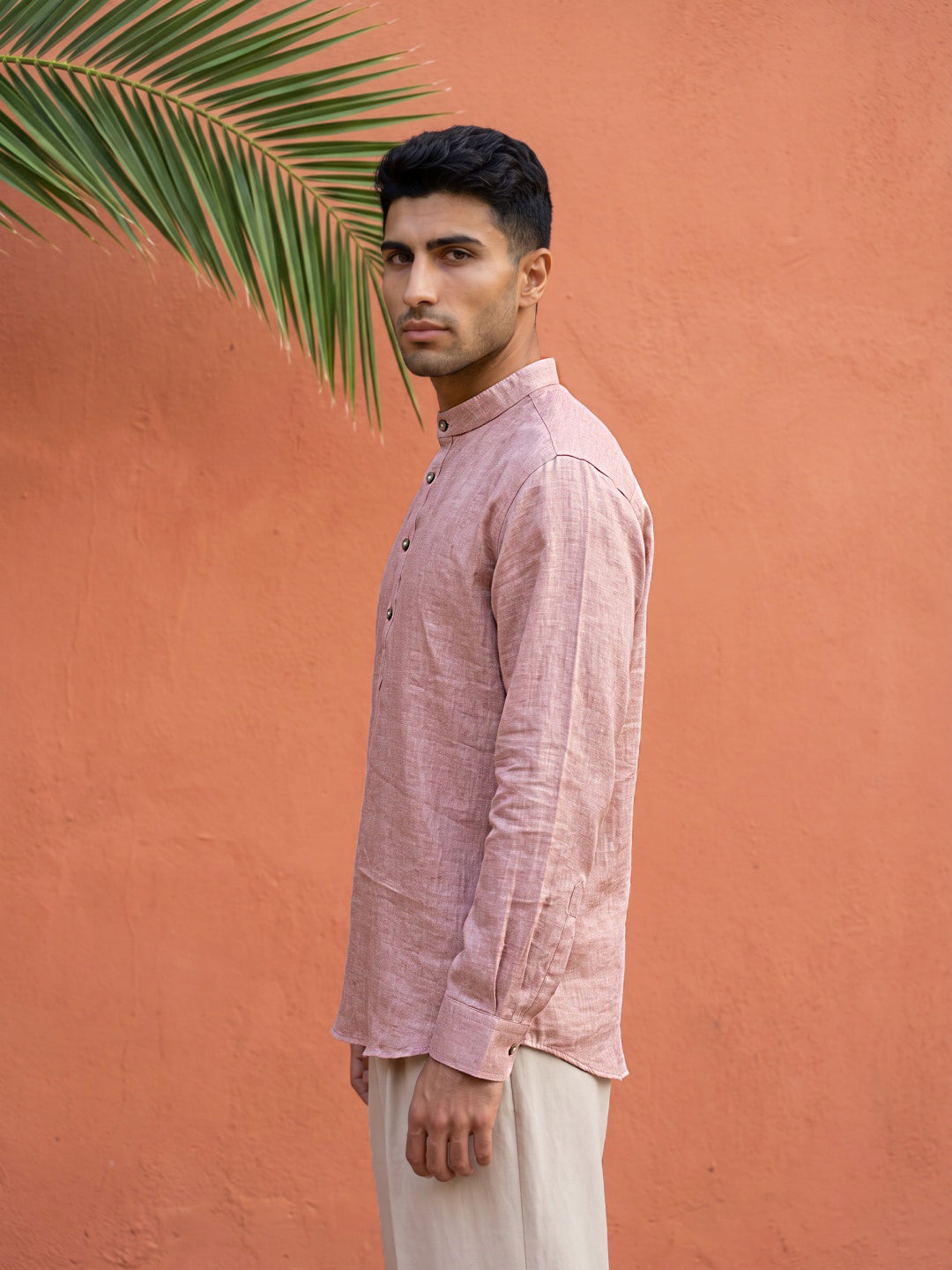 DesiQlo Men Solid Kurta Only - Orange