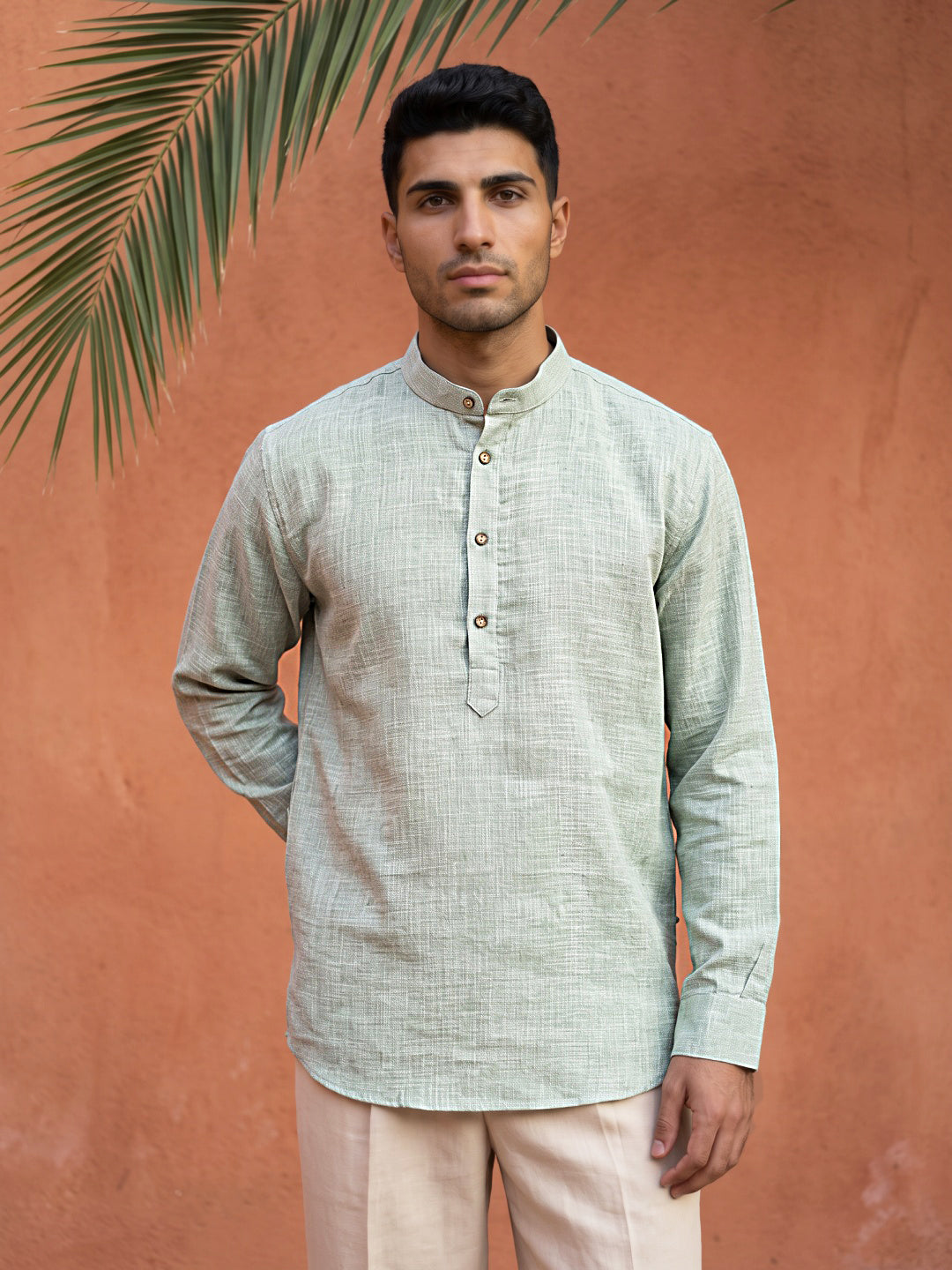 DesiQlo Men Solid Kurta Only - Green