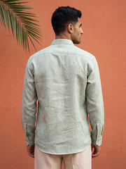Linen Blend Solid Short Kurta ( 65SK 5613Green )