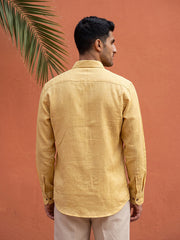 Linen Blend Solid Short Kurta ( 65SK 5613Yellow )