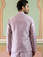 Men's Designer Sequins Embellished Nehru Jacket ( 65WC 4173Lavender )