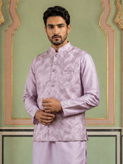 Men's Designer Sequins Embellished Nehru Jacket ( 65WC 4173Lavender )
