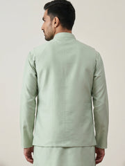 Men's Designer Sequins Embellished Nehru Jacket ( 65WC 4173Pista )