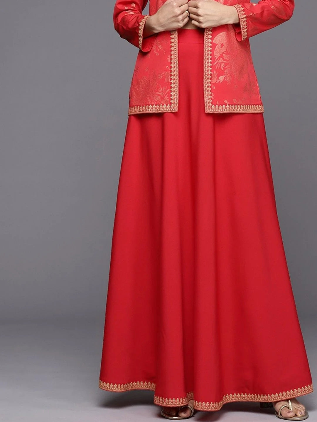 Women's Solid Ethnic Maxi Skirts - Flared Long Skirts