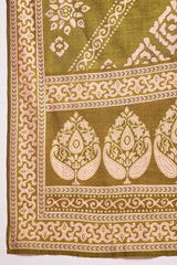 Green Floral Printed Kurta With Trousers And Dupatta PKSKD3227