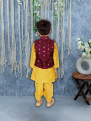 Chanderi Dhoti Kurta Set for Boys - Purple | BR23DK46PRB