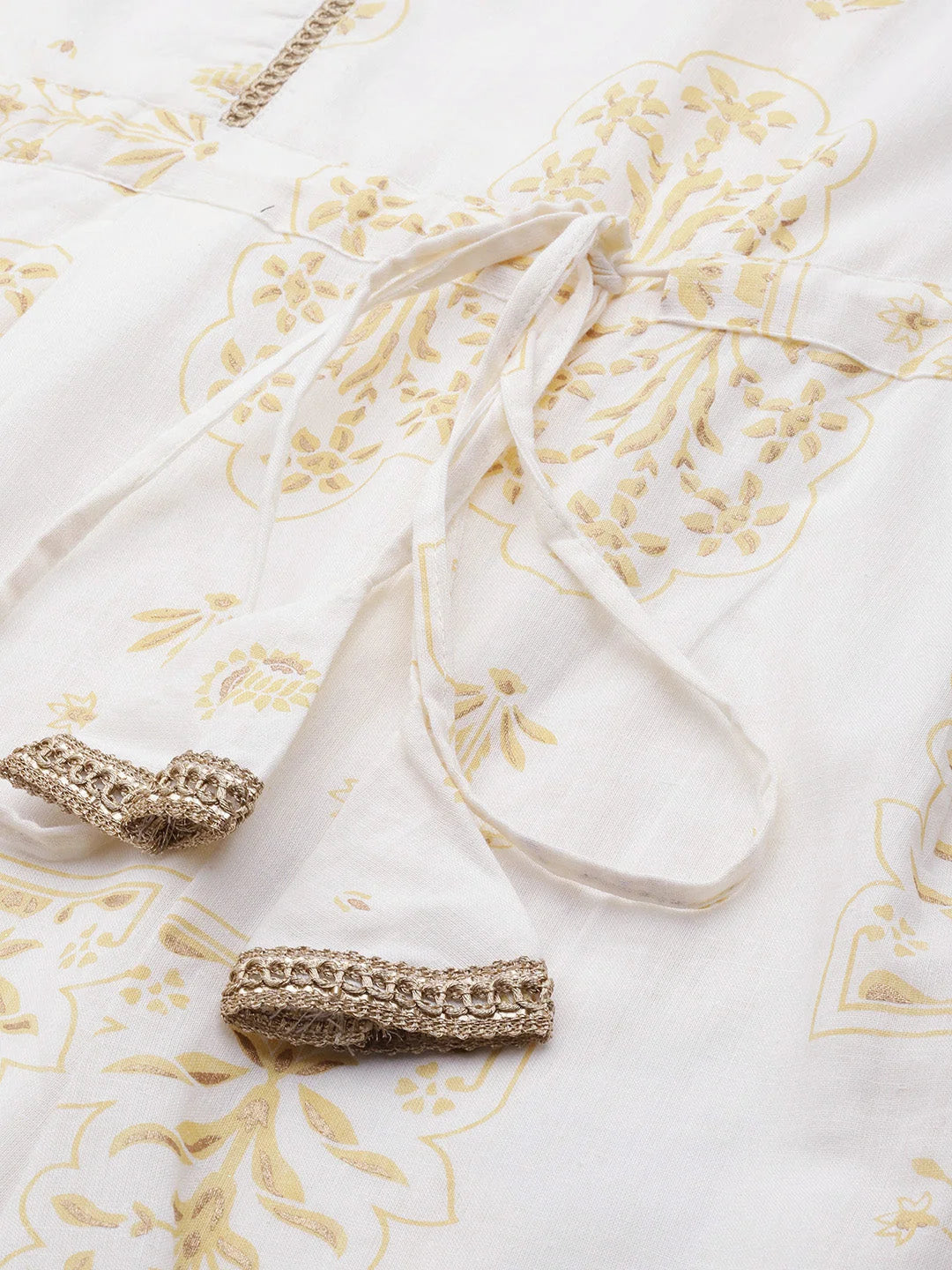 Cotton Printed Jumpsuit with Tie | Women's One-Piece Outfits