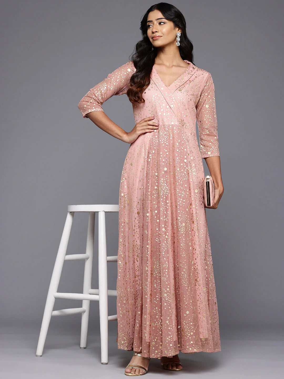 Polka Dot Maxi Wrap Dress - Shop Indian Dresses Online