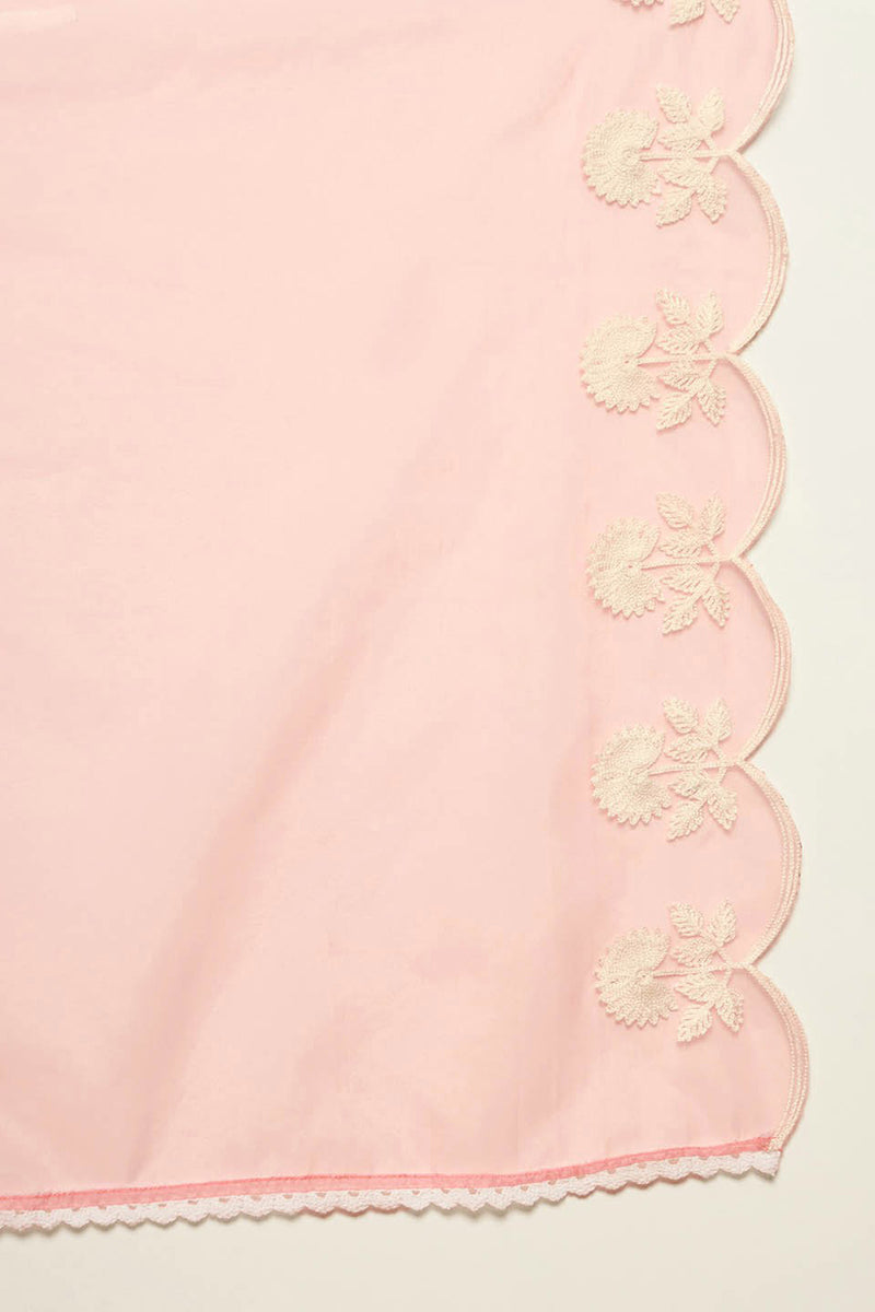 Peach Silk Blend Embroidered Kurta Trouser With Dupatta HOPPKSKD2595 |
